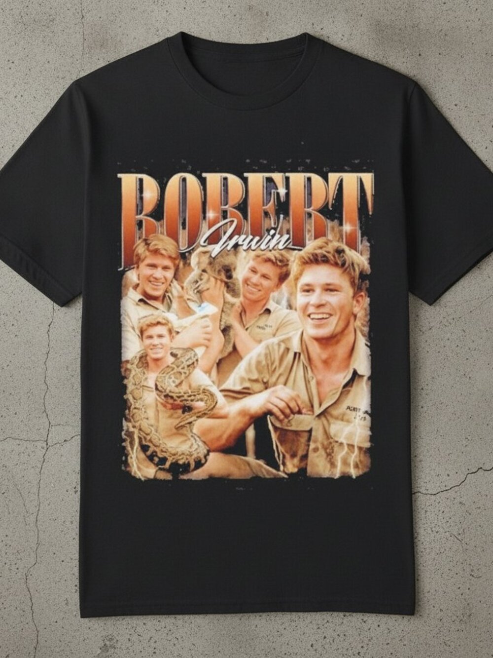 Robert Irwin Graphic T-Shirt | Vintage Wildlife Adventure Tee | Black Unisex